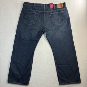 Levis 569 Loose Straight Jeans Men 44x30 Blue Faded Whiskered Relaxed Casual NWT